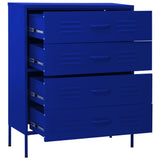 Chest of Drawers Navy Blue 80x35x101.5 cm Steel 336199