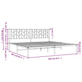 ZNTS Metal Bed Frame with Headboard White 200x200 cm 374493