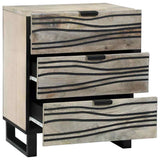 Bedside Cabinet with Drawer White and Black 50 x 33 x 62 cm 4017981