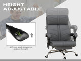 High Back Vibration Massage Office Chair, Heated Reclining PU Leather Computer Chair with Footrest, T3398P343619