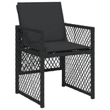 13 Piece Garden Dining Set with Cushions Black Poly Rattan 3210763