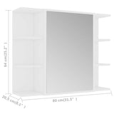 802606 Bathroom Mirror Cabinet White 80x20,5x64 cm Engineered Wood
