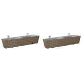 Railing 2 pcs 80 x 17 x 17 cm Metal 42026970
