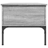 Coffee Table Grey Sonoma 100x50x45 cm Engineered Wood and Metal 845414