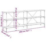 Console Table Black 200x30x75 cm Engineered Wood and Iron 832858