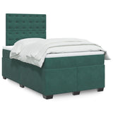 Box Spring Bed with Mattress Dark Green 120x200 cm Velvet 3290897