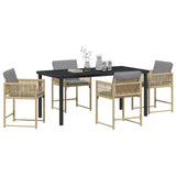 Garden Dining Set 5 pcs Beige Poly Rattan 3380767
