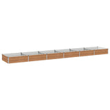 Raised Garden Bed Wood Brown 480 x 80 x 24 cm cold-rolled steel 8006515