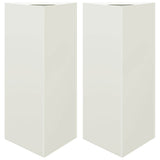 Garden Planters 2 pcs White Triangular 40x34.5x75 cm Steel 851160
