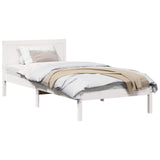 Bed Frame White 90 x 200 cm Solid Pine wood 872207