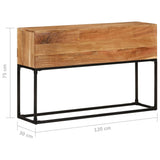 Console Table Brown Solid Acacia Wood, Powder-Coated Iron 120 cm 320821