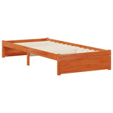 Bed Frame with Drawer with Storage Wax Brown Solid Pine Wood 3423814