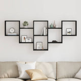 Wall Shelf Black Oak 159x18x66 cm Engineered Wood 868073