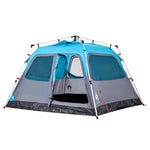 ZNTS Camping Tent Dome 4-Person Blue Quick Release 4004231