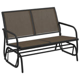 Garden Glider Bench Brown120.5x76x86.5 cm Textilene&Steel 362709