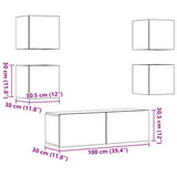 5 Piece TV Cabinet Set Wall-mounted Artisan Oak Engineered Wood 3329146