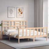 Bed Frame without Mattress King Size Solid Wood Pine 3193081