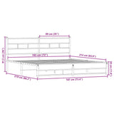 Metal Bed Frame without Mattress Smoked Oak 183x213 cm 3308487