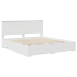 Bed Frame with Headboard White 180 x 200 cm Engineered Wood 3409615