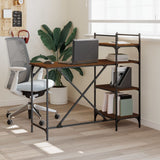 Computer Desk with Shelves Brown Oak 120x47x109 cm 836217
