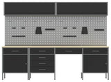 Work Cabinet Set with Drawer with Storage Manual 10 pcs Black 3321480