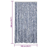 Fly Curtain Blue and White 100x200 cm Chenille 377371