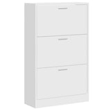 Shoe Cabinet High Gloss White 63x24x103 cm Engineered Wood 342554