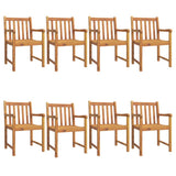 Garden Chair Set of 8 Natural Wood Solid Acacia wood Standard 3206274