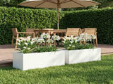 Garden Planter 2 pcs White 60 x 20 x 20 cm Cold-rolled Steel 8005151