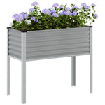 ZNTS Garden Planter Grey 100x41x90 cm Steel 4008970