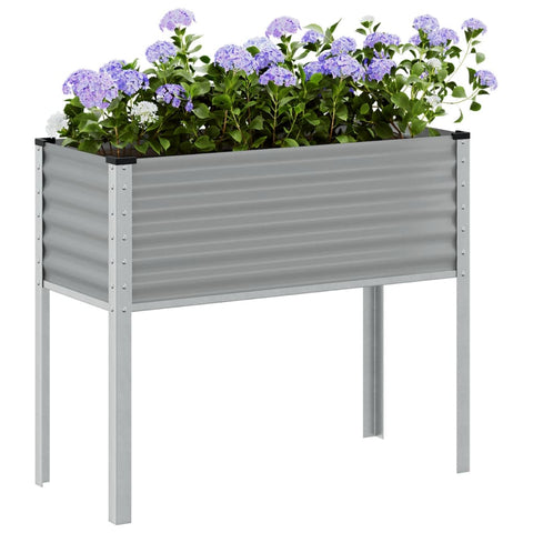 ZNTS Garden Planter Grey 100x41x90 cm Steel 4008970