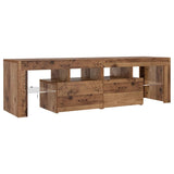 TV Cabinet with LED Lights Old Wood 140x36.5x40 cm Engineered Wood 856303