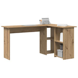 Desk with Shelf Artisan Oak 142 x 102 x 73 cm Engineered Wood 869297