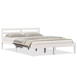 Bed Frame White 225.5 x 165.5 x 69.5 cm Solid Pine Wood 869783