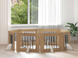 Dog Gate with Stands 8 pcs Artisan Oak 60 x 60 cm 892168