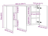 Bathroom Mirror Cabinet Artisian Oak 100 x 14.5 x 70 cm 889126