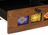 TV Cabinet with Drawer Walnut 100 x 33 x 46 cm Solid Mango Wood 4018242