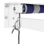 Retractable Awning Blue and White 4.5x3 m Fabric and Aluminium 3154424