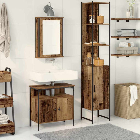 Bathroom Furniture Set 3 pcs Old wood 33 x 33 x 185.5 cm 3332555