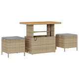 Garden Sofa Set 14 pcs Beige and Light Grey Poly Rattan 3364962