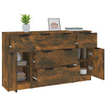 3 Piece Sideboard Set Smoked Oak Engineered Wood 3115825