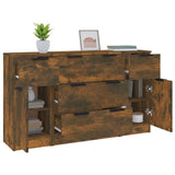 3 Piece Sideboard Set Smoked Oak Engineered Wood 3115825