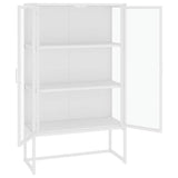335884 Highboard White 80x35x135 cm Steel and Tempered Glass