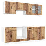 ZNTS 8 Piece Kitchen Cabinet Set Kalmar Old Wood Engineered Wood 3314829