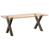 Dining Table Legs X-Shaped 2 pcs Natural Steel 80x cm Steel 4012983