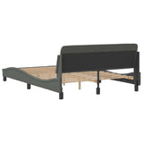 Bed Frame "Dover" Dark Grey 135x190 cm Double Fabric 373326