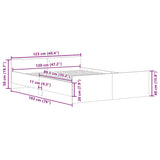 Bed Frame without Mattress Concrete Grey 120x190 cm Small Double 3203778