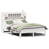 Bookcase Bed without Mattress White 140x190cm Solid Wood Pine 3322594