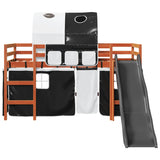 Kids' Loft Bed with Tunnel White&Black 80x200 cm Solid Wood Pine 3309098