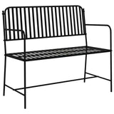Garden Bench Black 104 x 54 x 93cm Steel 42008117